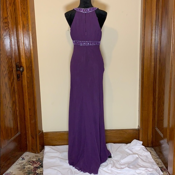 JS Boutique purple halter gown, 8 - Picture 3 of 7